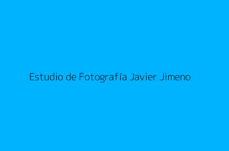 Estudio de Fotografía Javier Jimeno